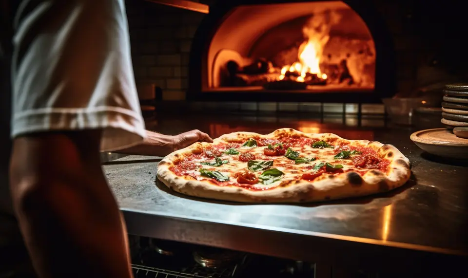 Pizza sortant du four chez Nathane Pizza, pizzeria à Propriano